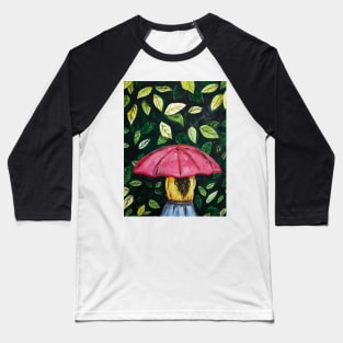 Girl with Umbrella Baseball T-Shirt